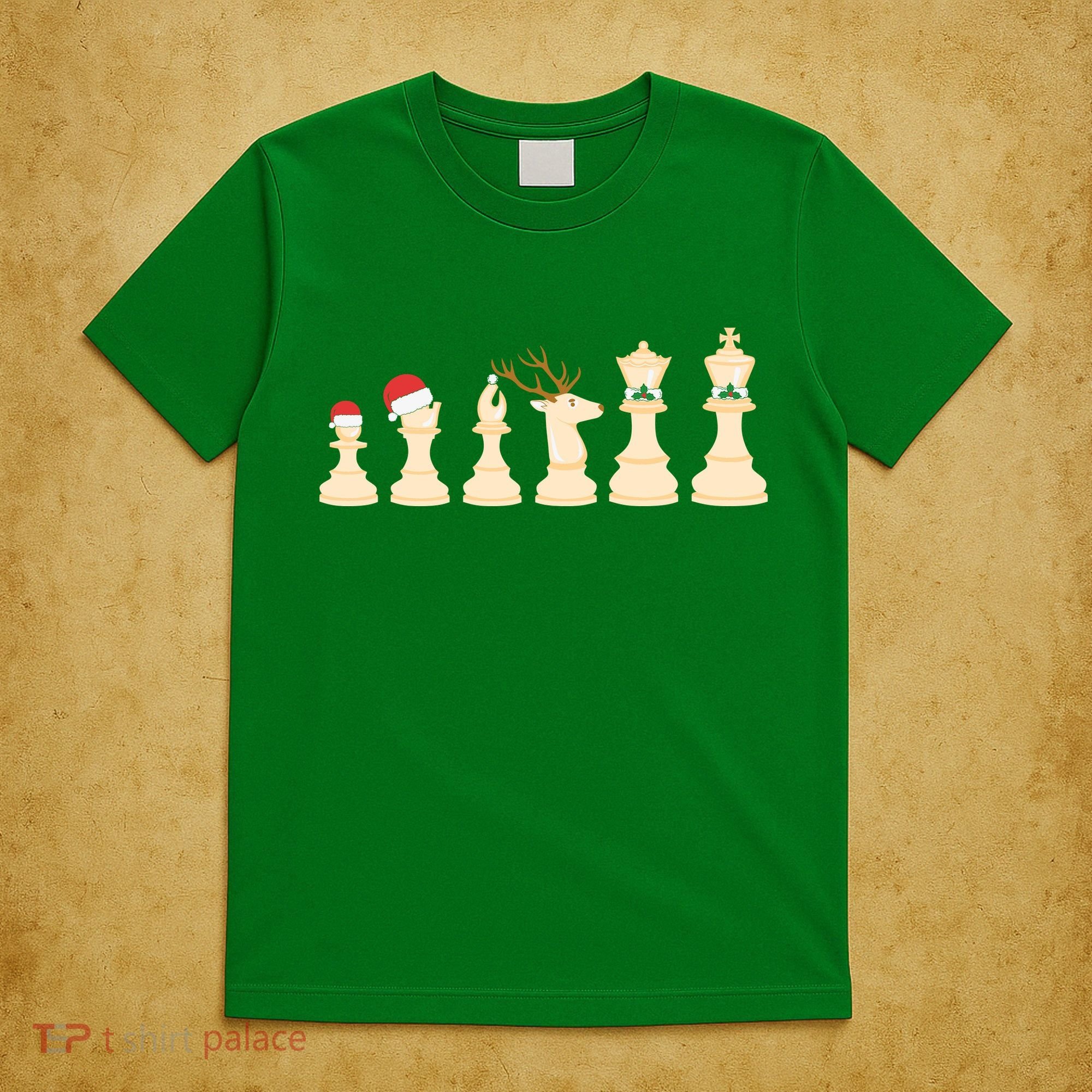 Christmas Chess Pieces Xmas Lights Santa Chess Player T-Shirt