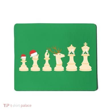 Christmas Chess Pieces Xmas Lights Santa Chess Player Mousepad