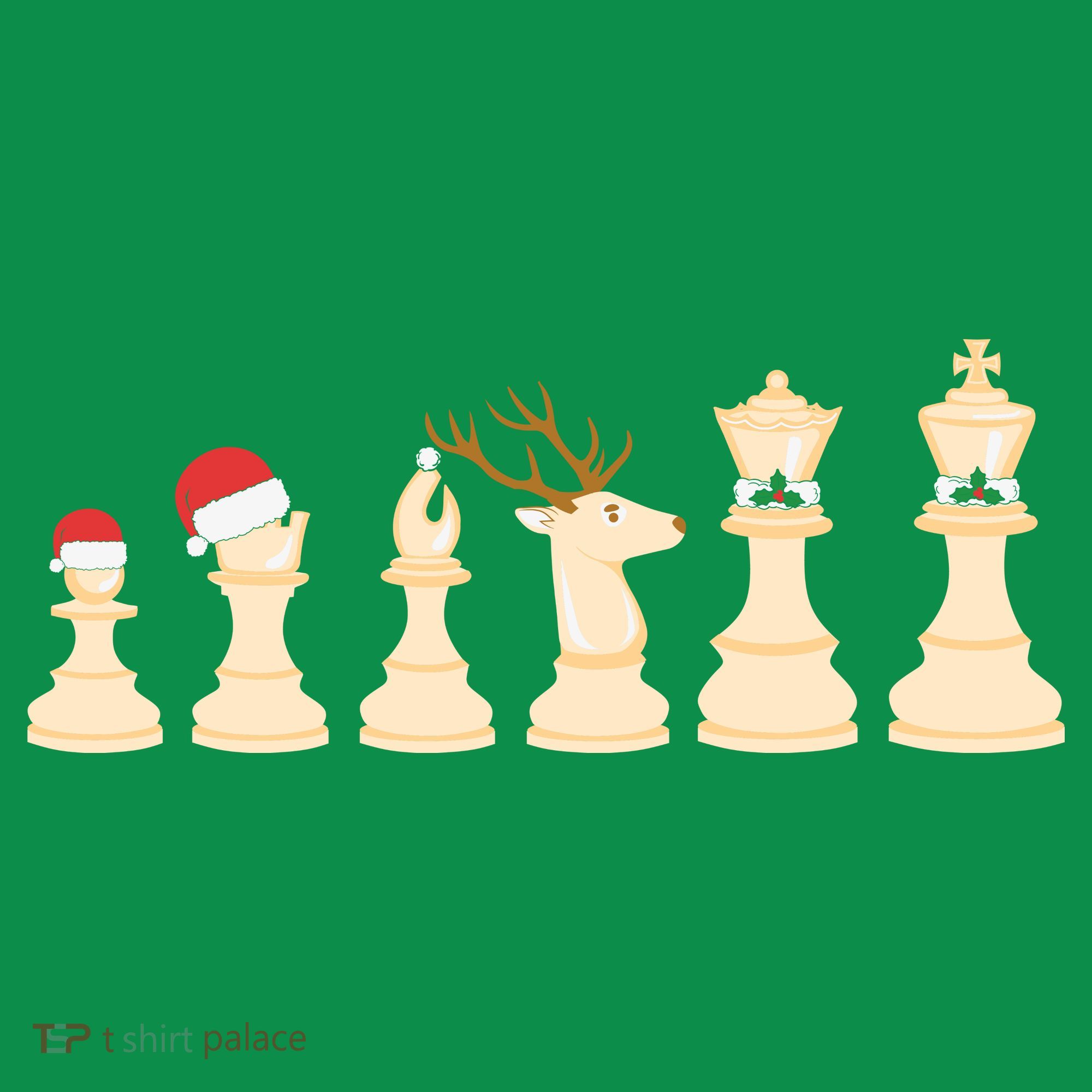 Christmas Chess Pieces Xmas Lights Santa Chess Player Mousepad