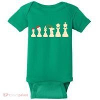 Christmas Chess Pieces Xmas Lights Santa Chess Player Baby Bodysuit thumb 0