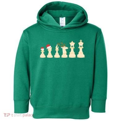 Christmas Chess Pieces Xmas Lights Santa Chess Player Toddler Hoodie