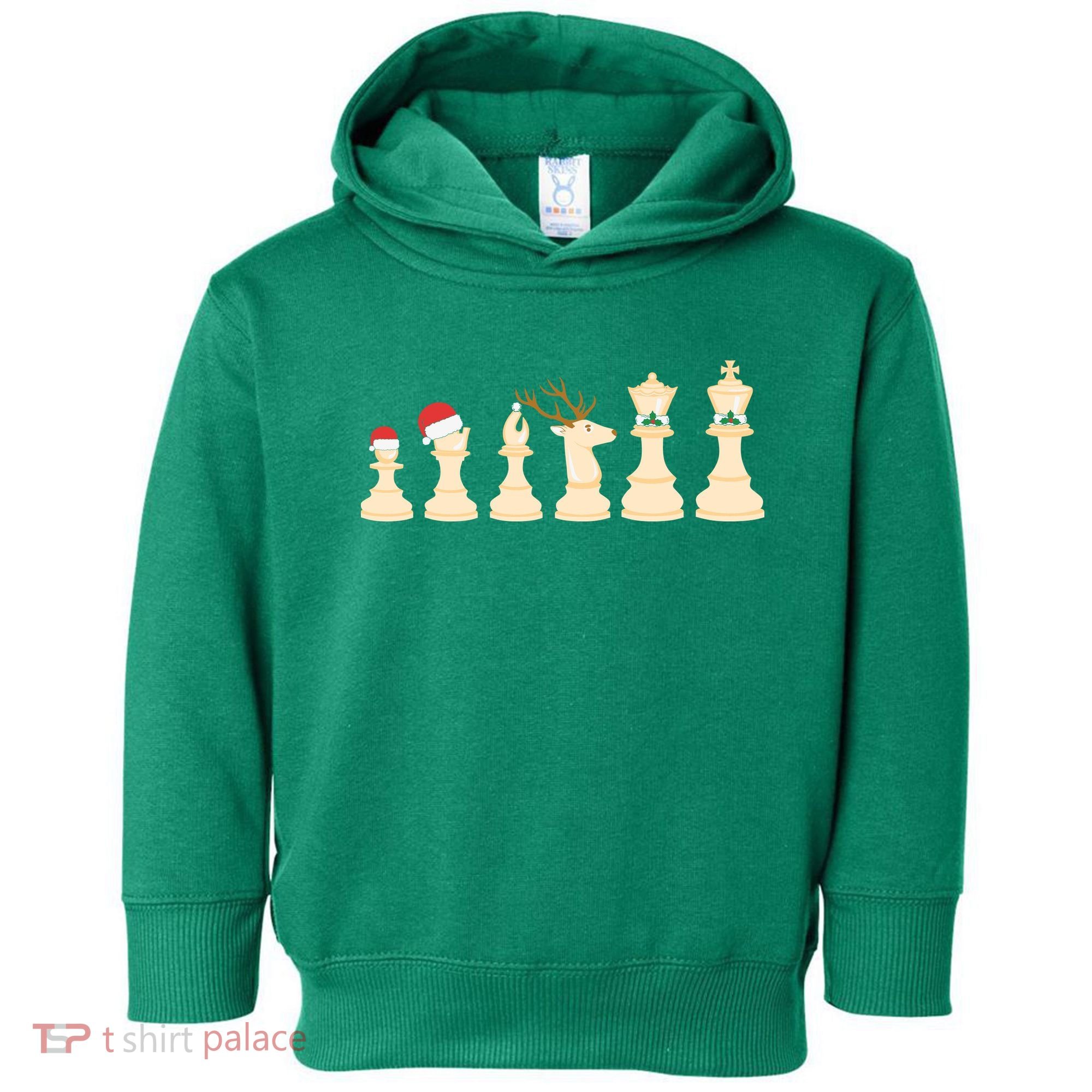 Christmas Chess Pieces Xmas Lights Santa Chess Player Toddler Hoodie