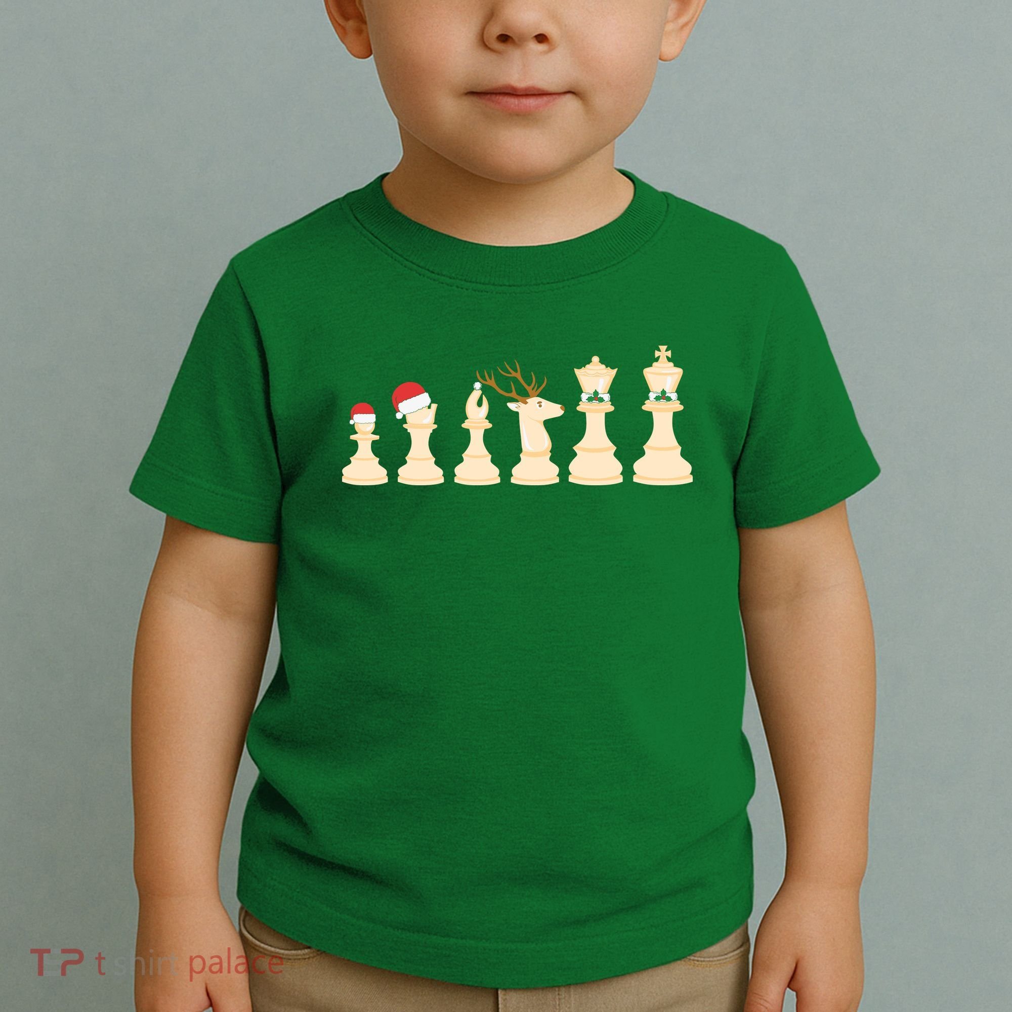 Christmas Chess Pieces Xmas Lights Santa Chess Player Toddler T-Shirt
