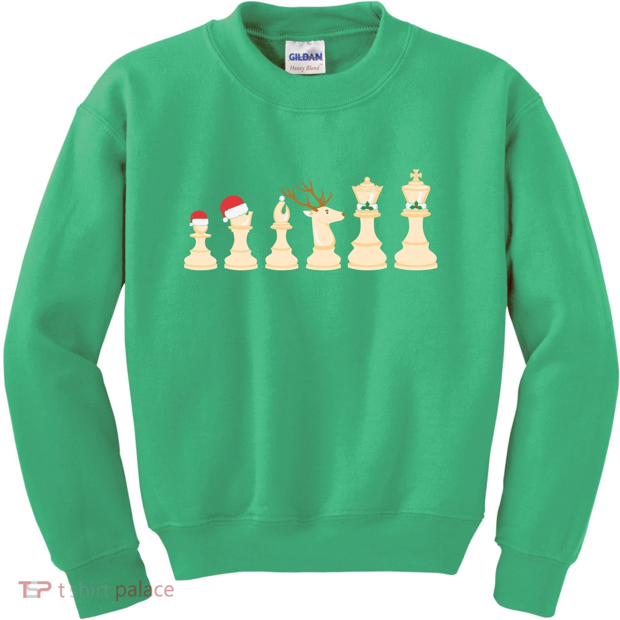 Christmas Chess Pieces Xmas Lights Santa Chess Player Kids Sweatshirt