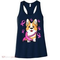 Cute Corgi Puppy Dog Breast Cancer Awareness Pink Ribbon Women's Tank Top thumb 0