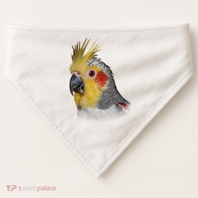 Captivating Cockatiel Portrait USA-Made Doggie Bandana
