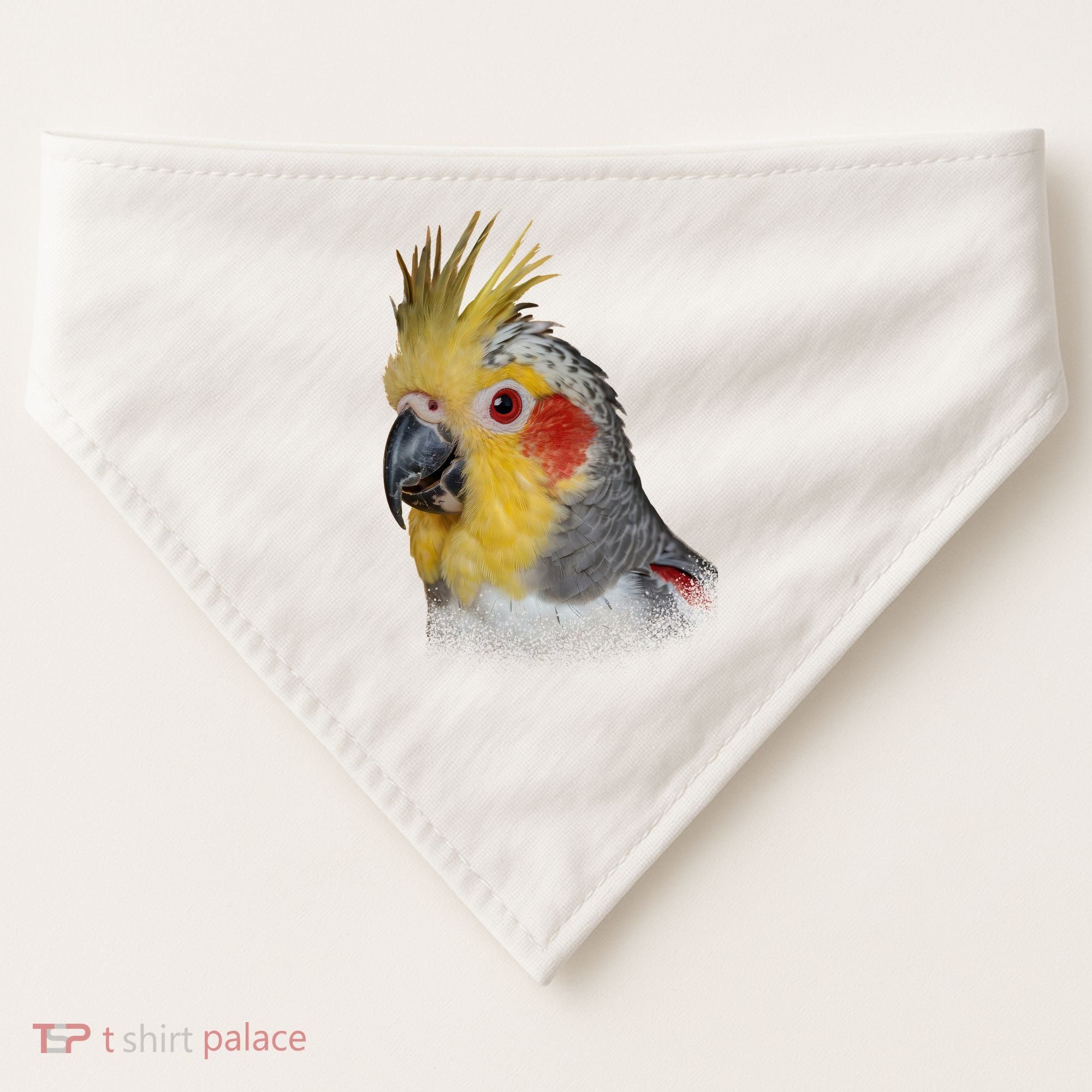 Captivating Cockatiel Portrait USA-Made Doggie Bandana