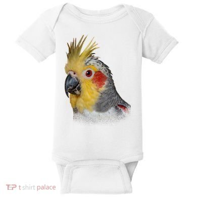 Captivating Cockatiel Portrait Baby Bodysuit