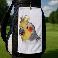 Captivating Cockatiel Portrait Golf Towel thumb 2