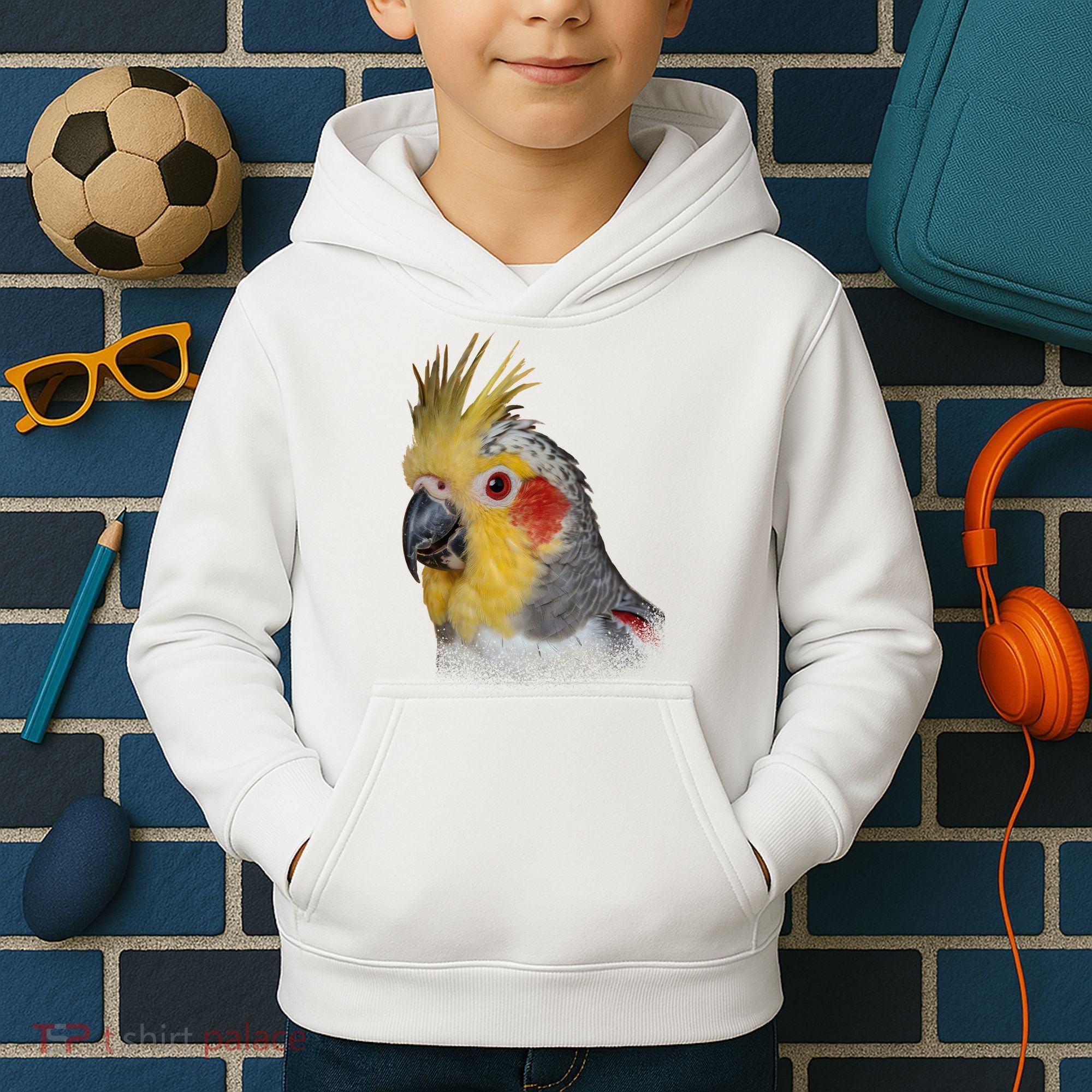 Captivating Cockatiel Portrait Kids Hoodie