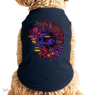 Cool Colorful Punk Mohawk Skull Doggie Tank