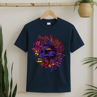 Cool Colorful Punk Mohawk Skull T-Shirt thumb 2