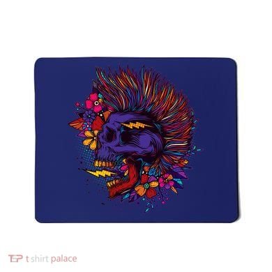 Cool Colorful Punk Mohawk Skull Mousepad
