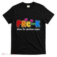 Cute Colorful Pre K Where The Adventure Begins T-Shirt thumb 0