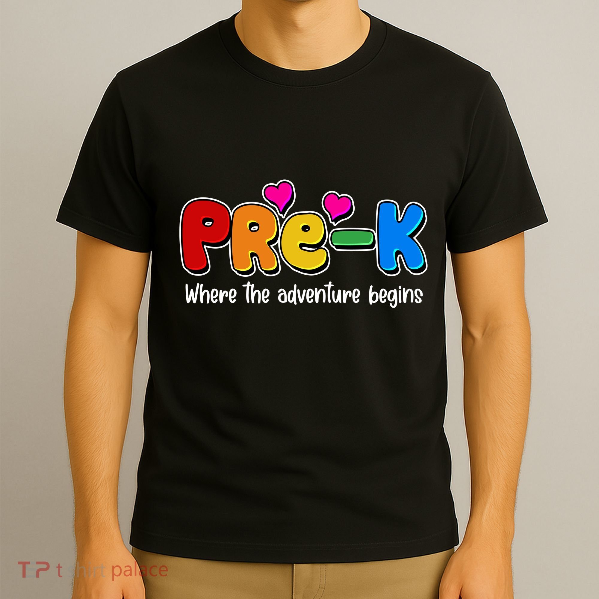 Cute Colorful Pre K Where The Adventure Begins T-Shirt