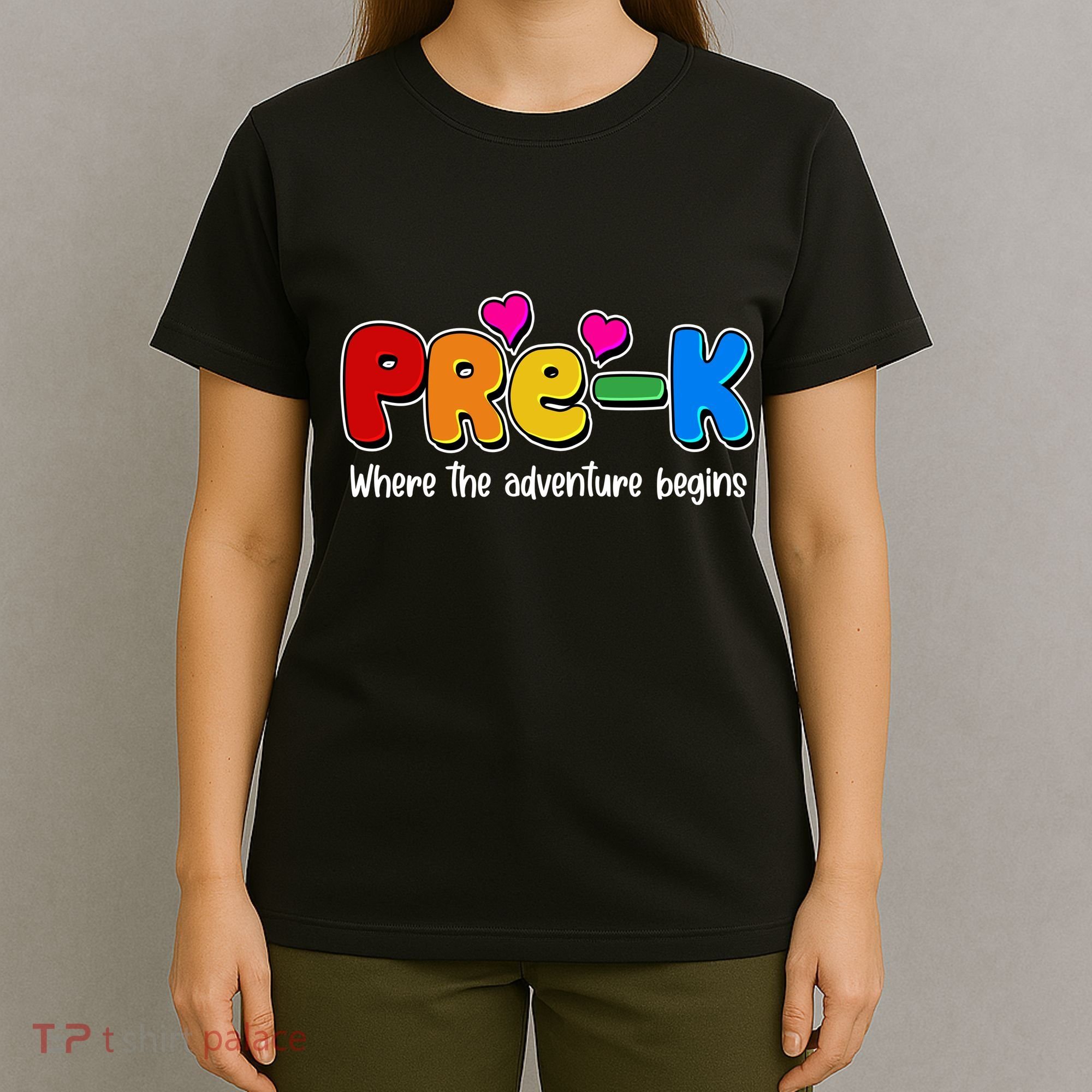 Cute Colorful Pre K Where The Adventure Begins T-Shirt