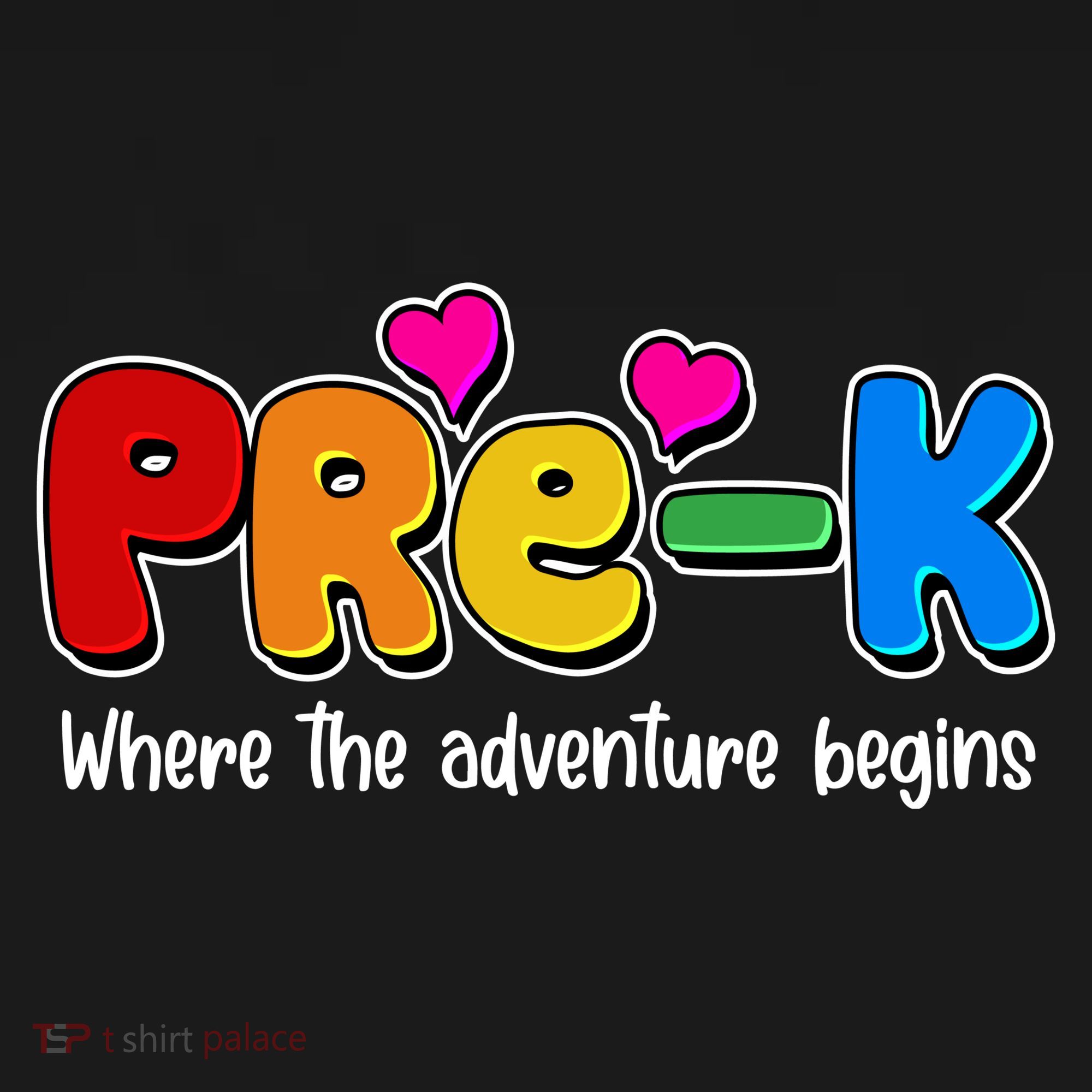 Cute Colorful Pre K Where The Adventure Begins T-Shirt