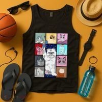 Cute Cat Purring In My Lap Cause It Loves Me Cat Lover Tank Top thumb 4