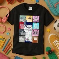 Cute Cat Purring In My Lap Cause It Loves Me Cat Lover Kids T-Shirt thumb 3