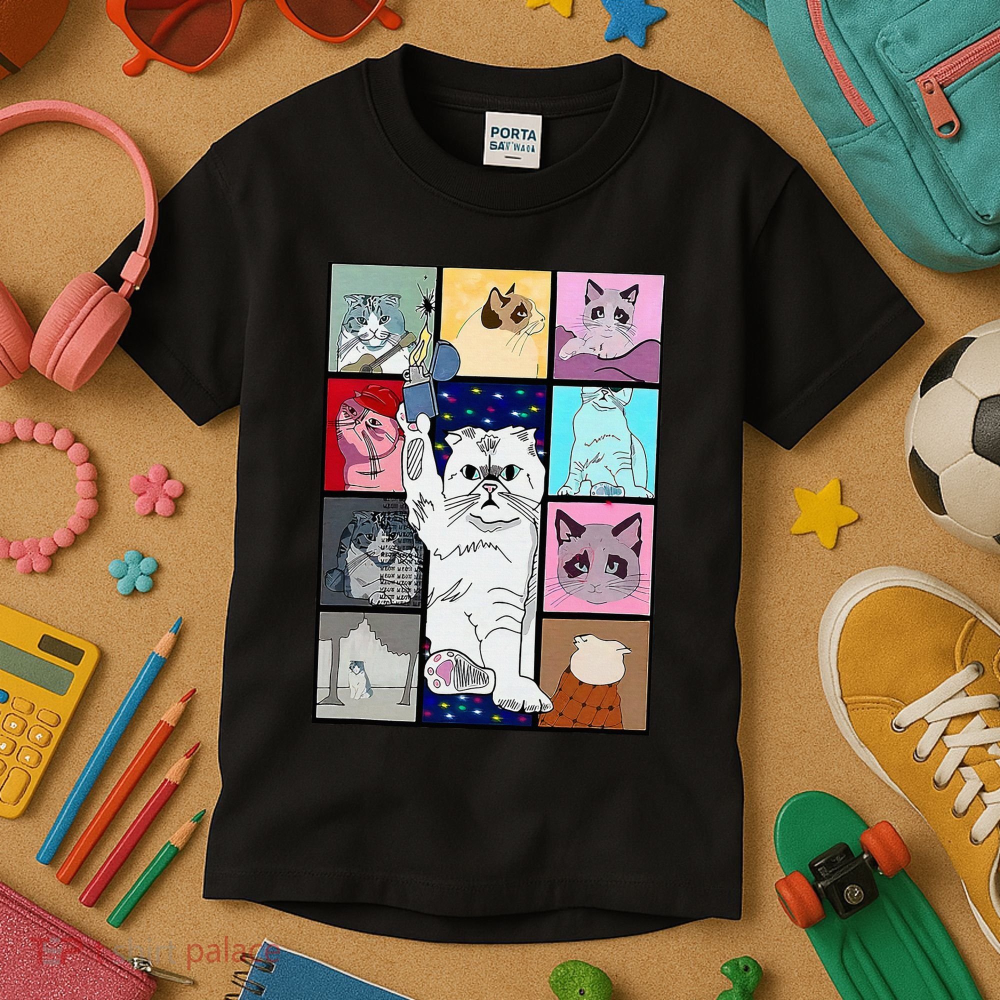 Cute Cat Purring In My Lap Cause It Loves Me Cat Lover Kids T-Shirt