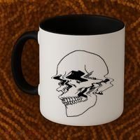 Creepy Cool Pastel Vaporwave Skull Coffee Mug thumb 2