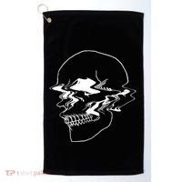Creepy Cool Pastel Vaporwave Skull Golf Towel thumb 0