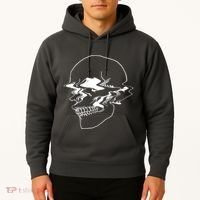 Creepy Cool Pastel Vaporwave Skull Hoodie thumb 2
