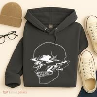 Creepy Cool Pastel Vaporwave Skull Hoodie thumb 4