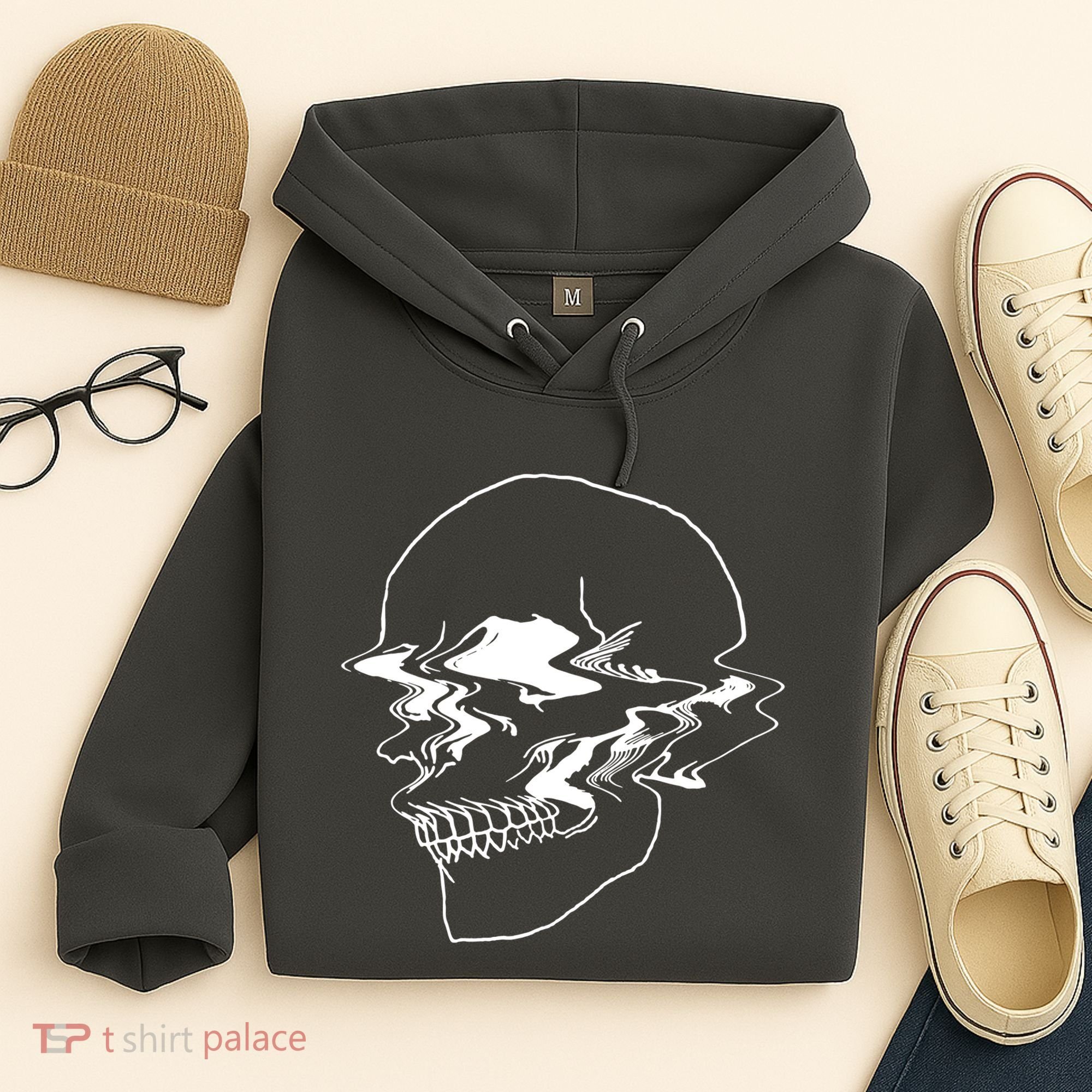 Creepy Cool Pastel Vaporwave Skull Hoodie