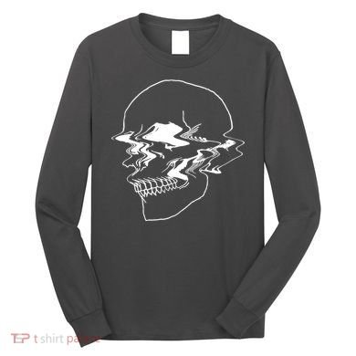 Creepy Cool Pastel Vaporwave Skull Long Sleeve Shirt