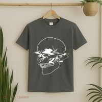 Creepy Cool Pastel Vaporwave Skull T-Shirt thumb 2