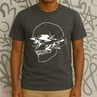 Creepy Cool Pastel Vaporwave Skull T-Shirt thumb 3