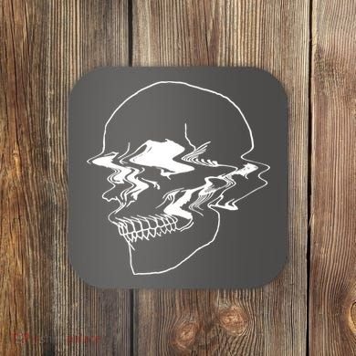 Creepy Cool Pastel Vaporwave Skull Coaster