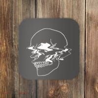 Creepy Cool Pastel Vaporwave Skull Coaster thumb 0