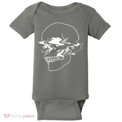 Creepy Cool Pastel Vaporwave Skull Baby Bodysuit