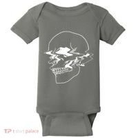 Creepy Cool Pastel Vaporwave Skull Baby Bodysuit thumb 0