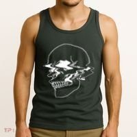 Creepy Cool Pastel Vaporwave Skull Tank Top thumb 3