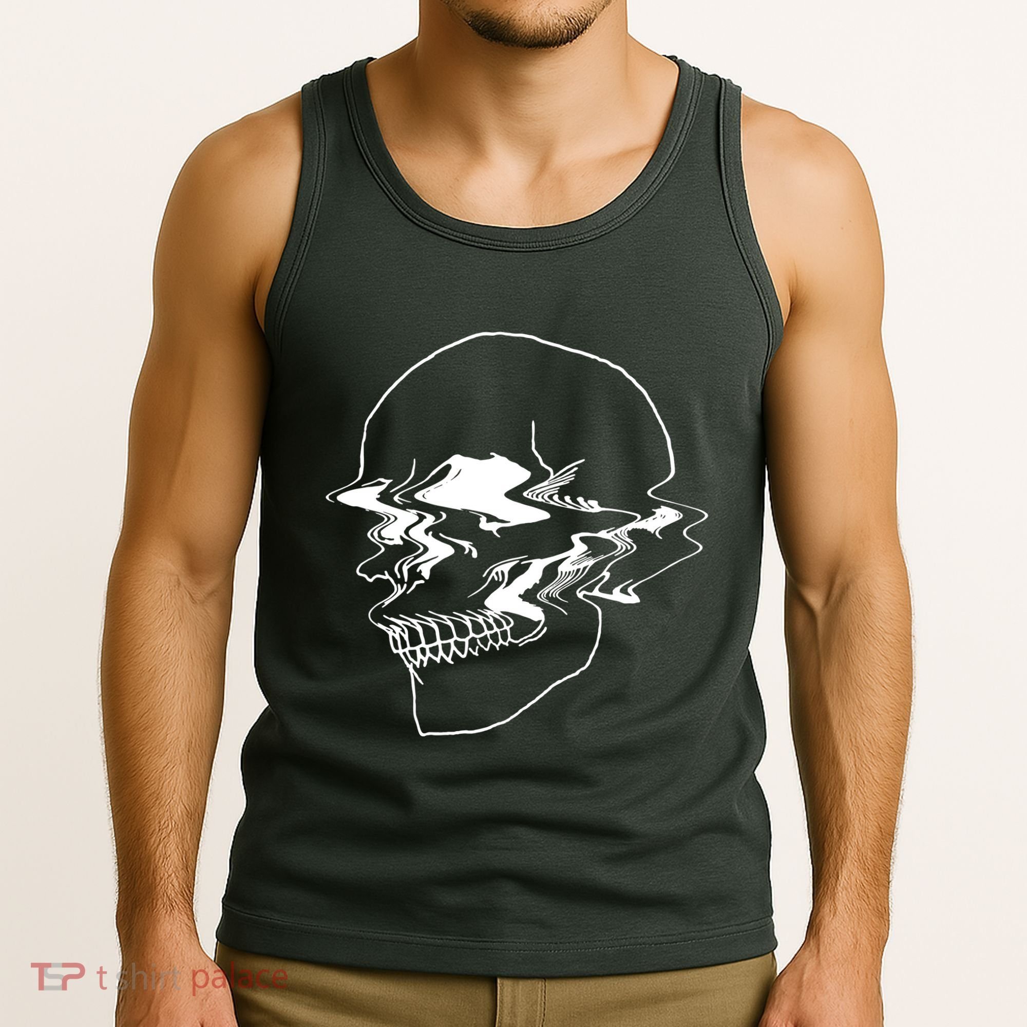Creepy Cool Pastel Vaporwave Skull Tank Top