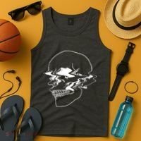 Creepy Cool Pastel Vaporwave Skull Tank Top thumb 4