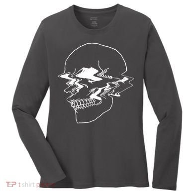 Creepy Cool Pastel Vaporwave Skull Women's Long Sleeve Shirt
