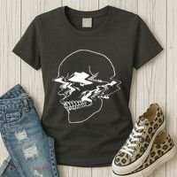 Creepy Cool Pastel Vaporwave Skull Women's T-Shirt thumb 3