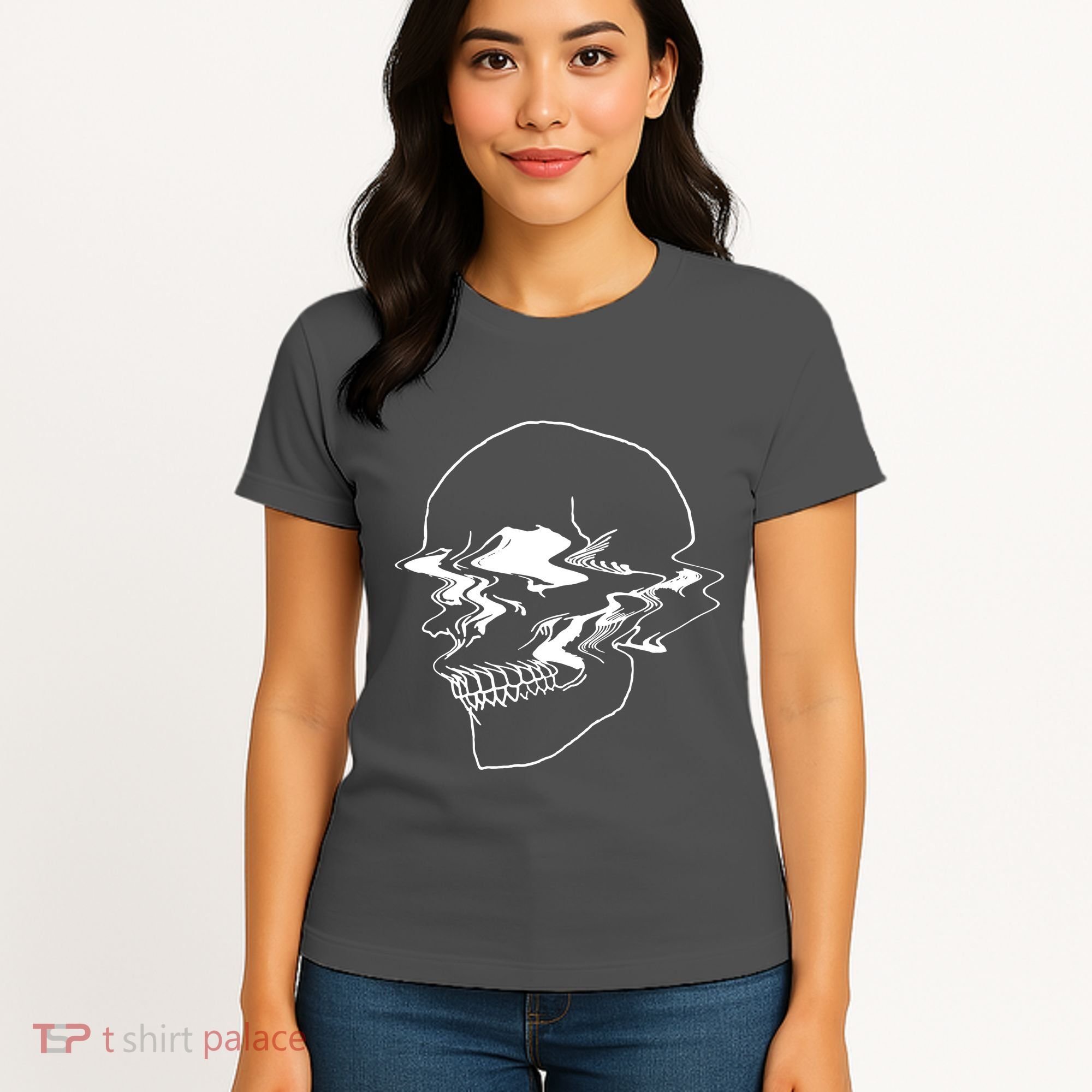 Creepy Cool Pastel Vaporwave Skull Women's T-Shirt