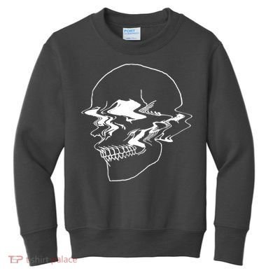 Creepy Cool Pastel Vaporwave Skull Kids Sweatshirt