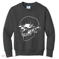Creepy Cool Pastel Vaporwave Skull Kids Sweatshirt thumb 0