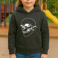 Creepy Cool Pastel Vaporwave Skull Kids Hoodie thumb 3