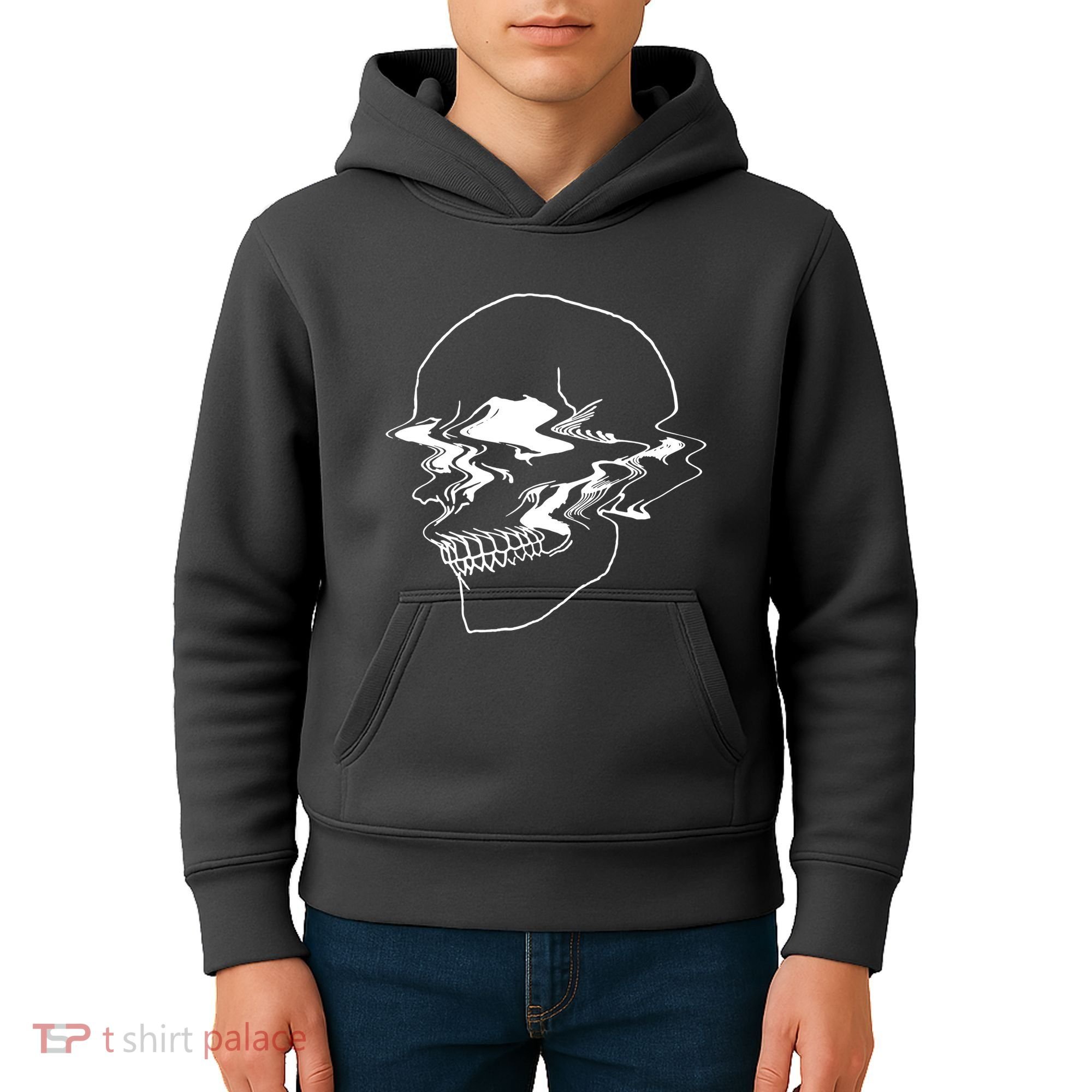 Creepy Cool Pastel Vaporwave Skull Kids Hoodie