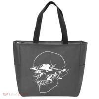 Creepy Cool Pastel Vaporwave Skull Tote Bag thumb 0