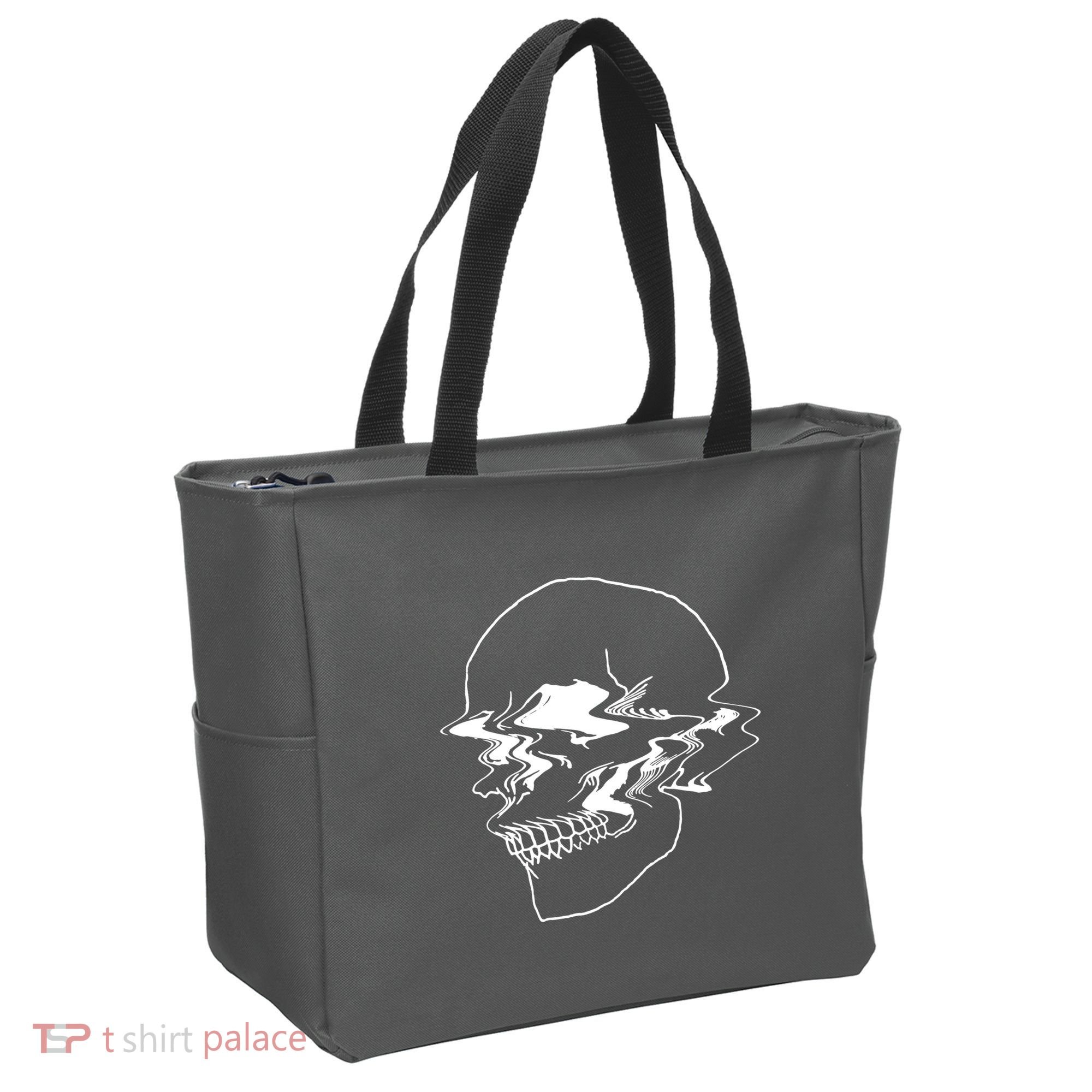 Creepy Cool Pastel Vaporwave Skull Tote Bag