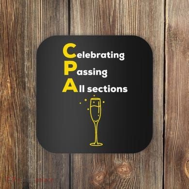 Cpa Celebrating Passing Test New Accountant Gift Coaster