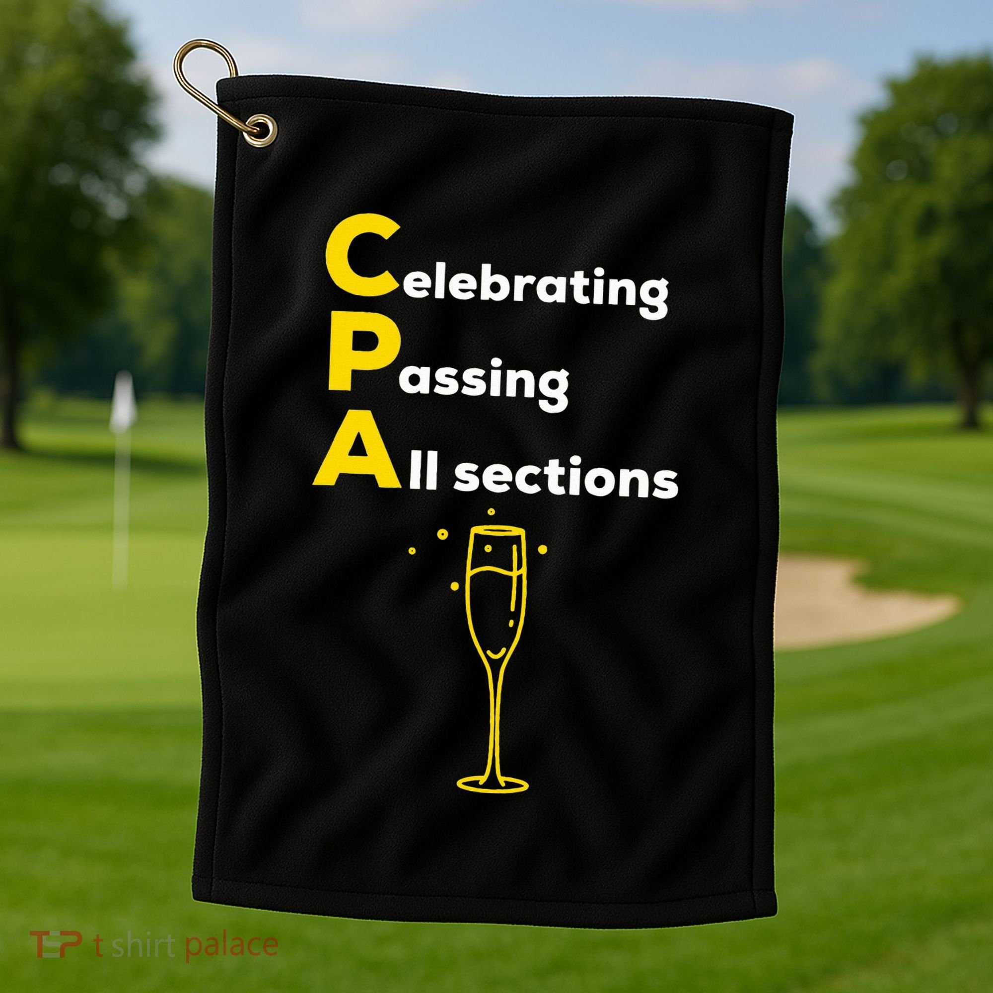 Cpa Celebrating Passing Test New Accountant Gift Golf Towel